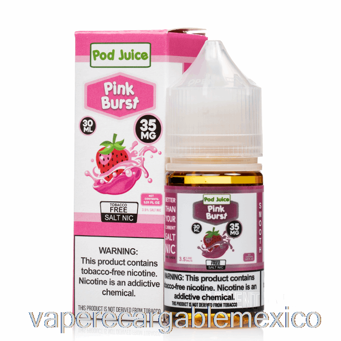 Vape Recargable Pink Burst - Jugo De Vaina - 30ml 35mg